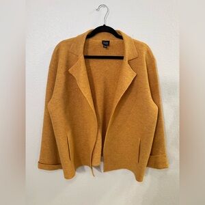 Eileen Fisher 100% Wool Open Front Blazer